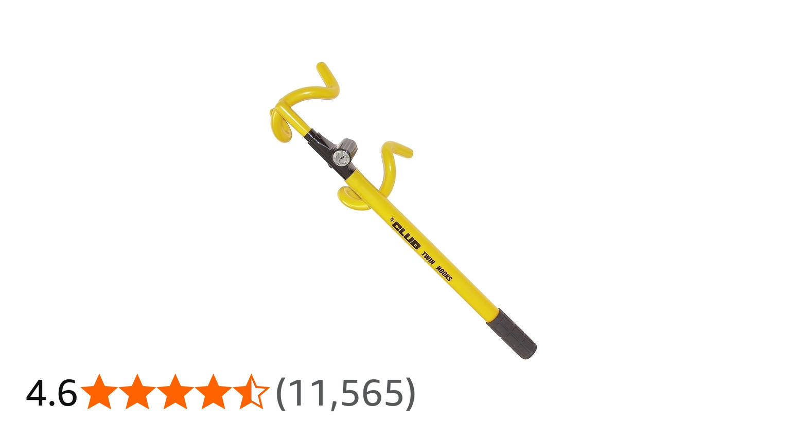 The Club 3000 yellow twin-hook steering wheel lock